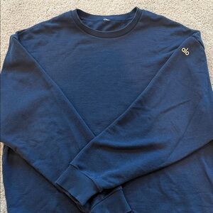 ALO Yoga Navy Blue Crewneck Sweatshirt